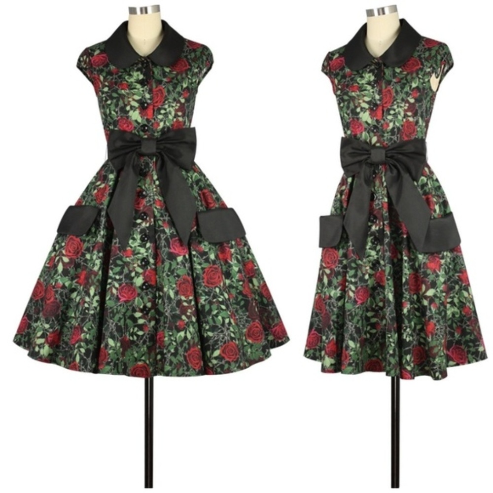 Chic Star Rose Peter Pan Pinup Dress